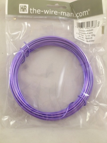 Aluminium wire lavender 2mmx12m